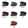Cotton Sailor Cap Gold Band Flat Top Beret Vintage Captain Hat  For Men Women