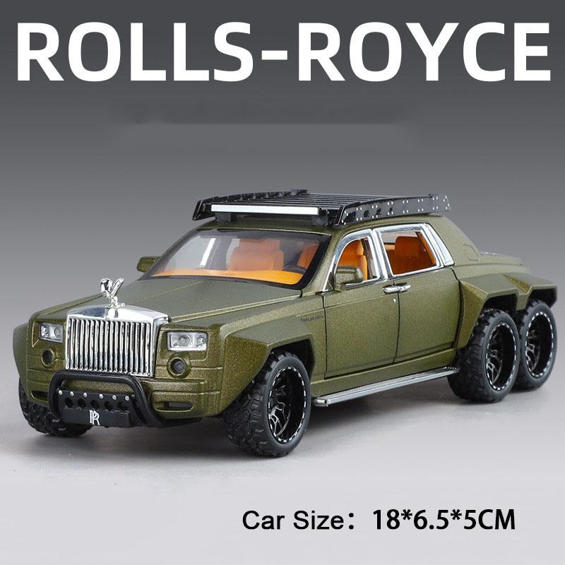 1:32 Scale Phantom I Rolls Royce 6x6 Car Model Toy Diecast Metal Off-Road Vehicle Shock Absorption Models Kids Hobby Presents