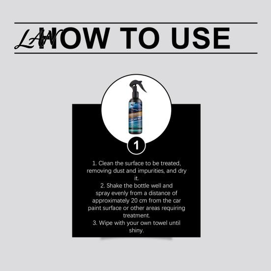 Water-based Car Paint Spray Care Spray, 300ml Quick Detailer for Auto Body, 30 Second Oxidation Delay No Rinse Shine Coating Metal Matte Paint,