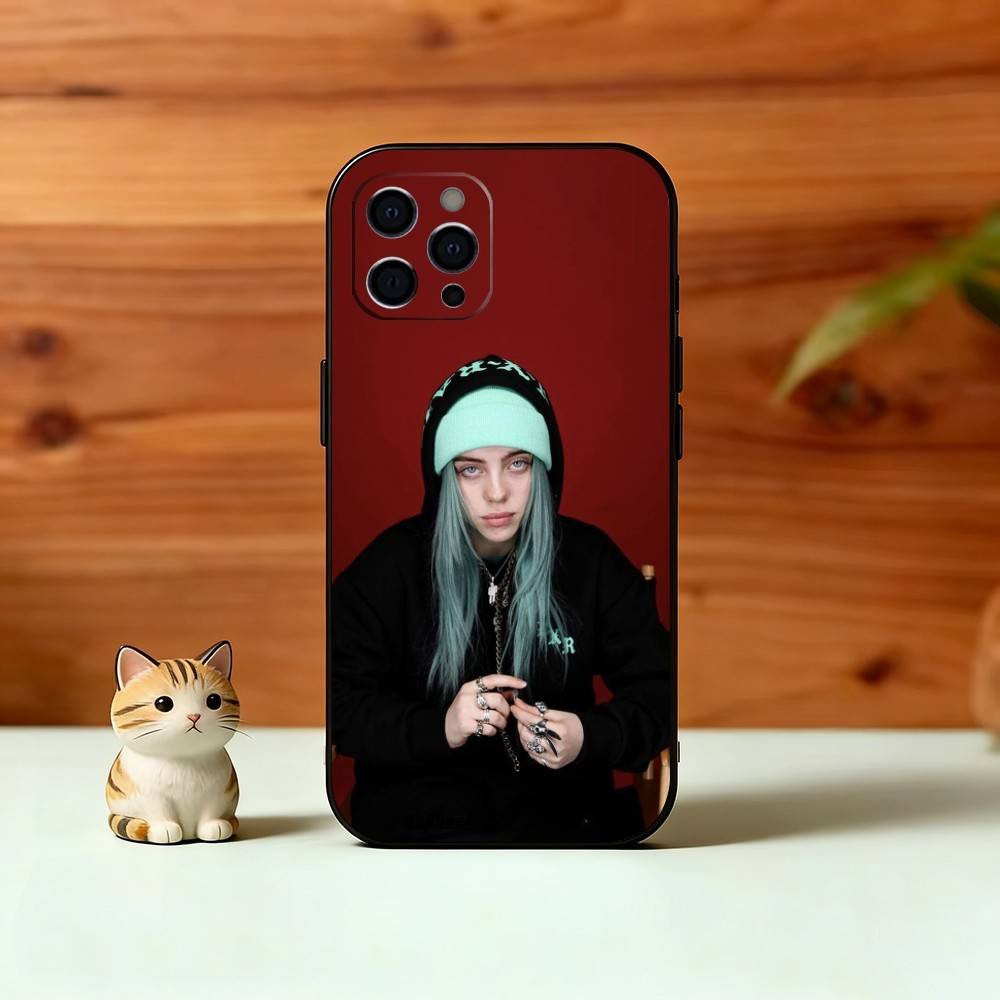 H-Happier Than Ever Phone Case For iPhone 17,16,15,14,13,12,11 Plus,Pro Max,XS,Soft Silicone Black Cover