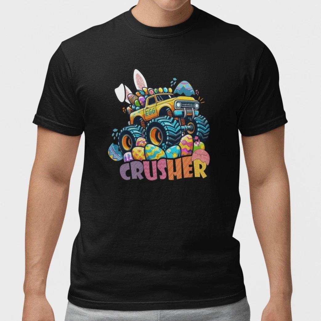 Funny Easter Truck Shirt Egg Crusher Bunny Monster Truck T-Shirt Spring Gift Tee M