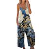 Women's Printed Jumpsuit Casual Loose Adjustable Suspender Jumpsuit
