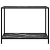 Console Table Black 100x35x75 Cm Tempered Glass