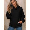 Autumn  Solid Color Women's Hoodie Casual Style Pocket Quilted Long Sleeve Top