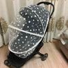 Universal Baby Stroller Mosquito Net with Zippered Embroidered Chrysanthemum Design