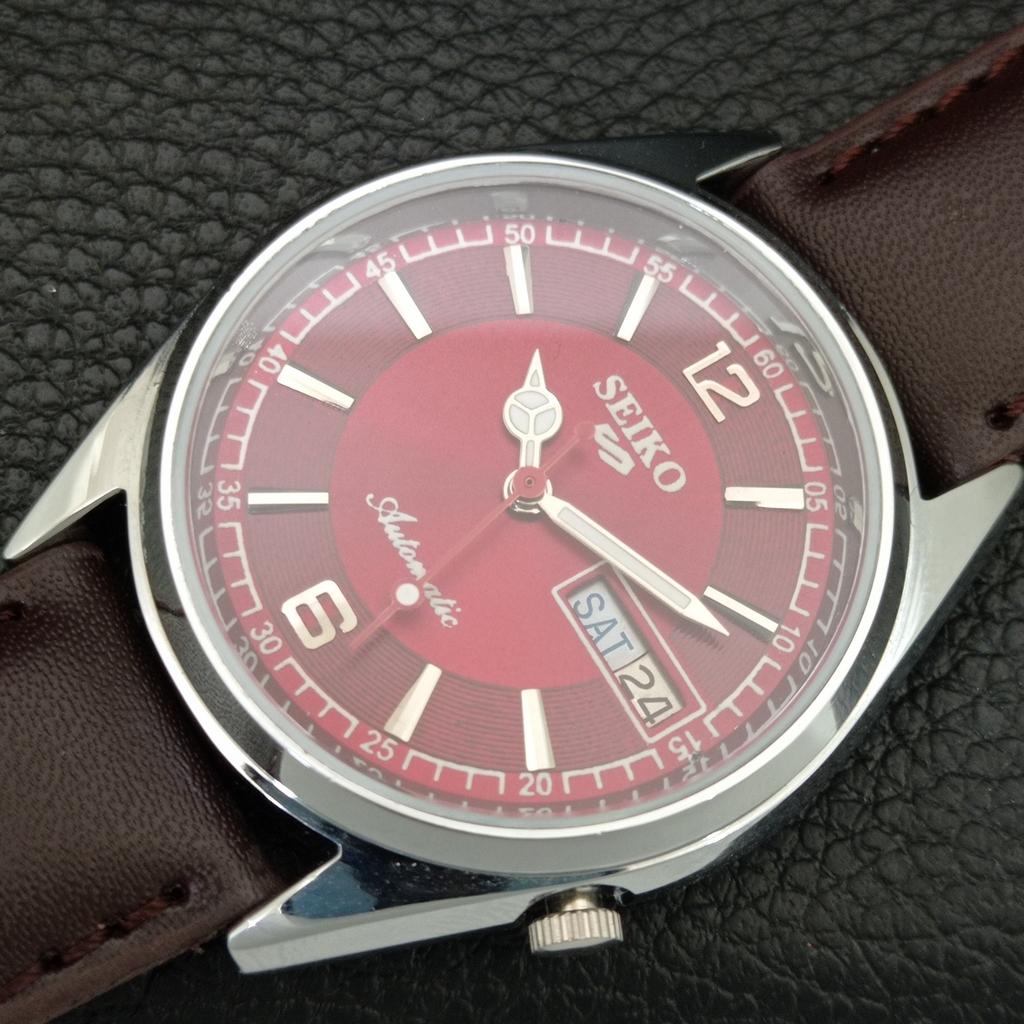 AUTOMATIC VINTAGE REFURBISHED SEIKO 5 7009A JAPAN MENS RED DIAL WATCH a445607-1