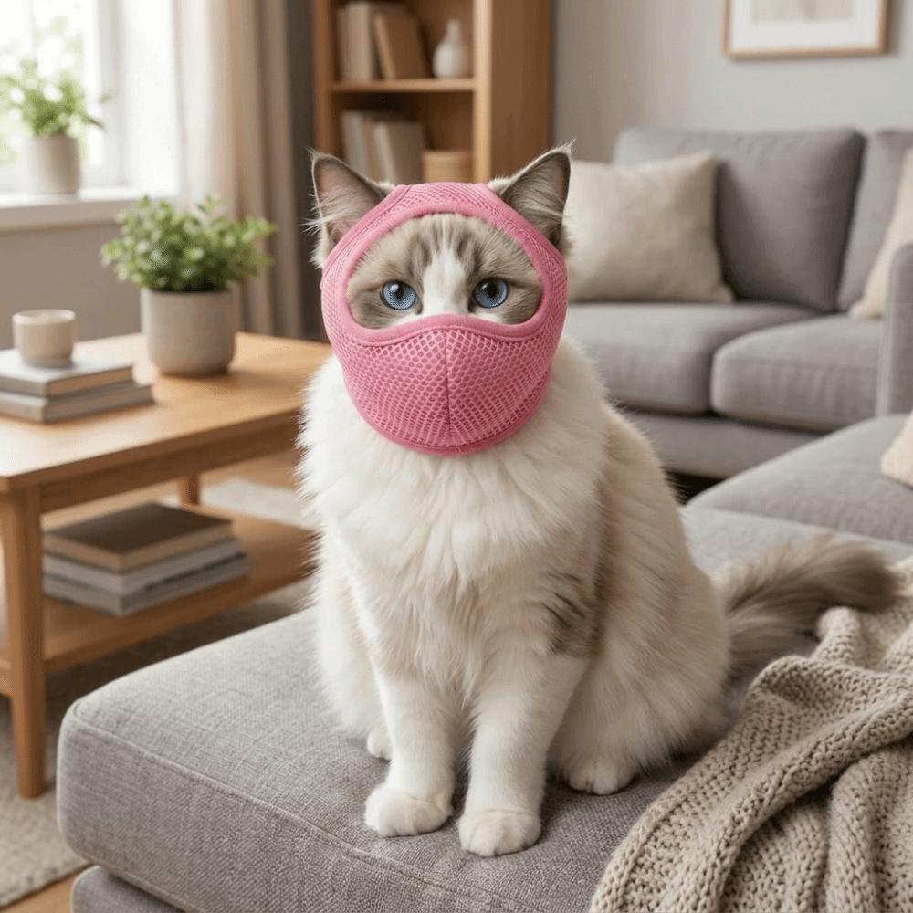 Anti-Biting Cat Mask Hood Anti-Licking Pet Anti-Bite Muzzle Pet Supplies Cat Muzzle Beauty Bathing