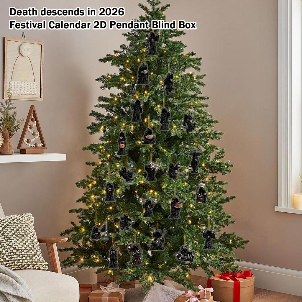 2026 Halloween Advent Calendar with 2D Hanging Ornaments for Daily Countdown