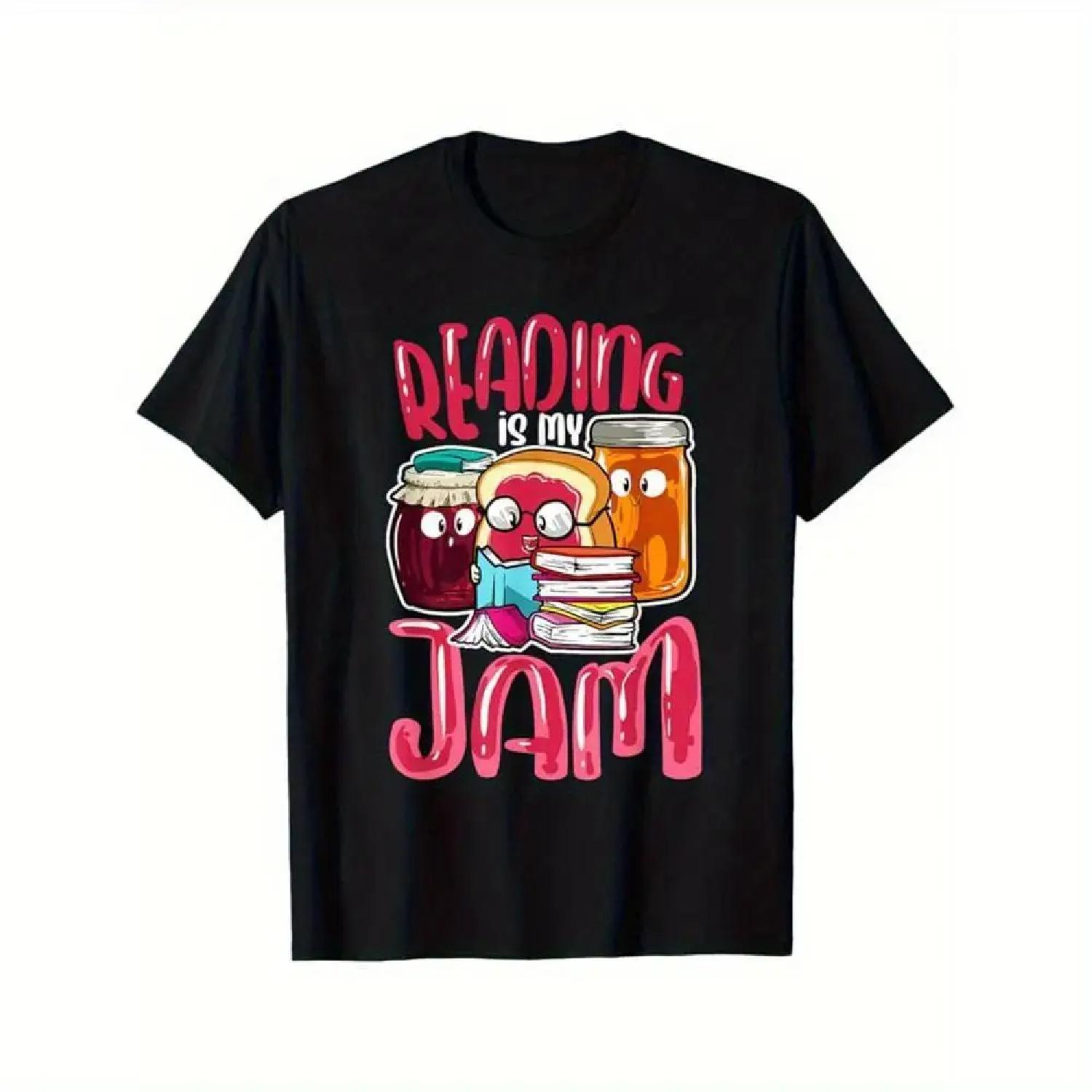 

Funny Reading Is My Jam T-Shirt Men Women Book Lover Gift Cute Toasted Bread Jam Print Humorous Bookworm Tee Teacher Student XXXXXL різнокольоровий
