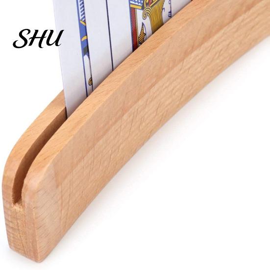 Poker Card Holder Stand High Stability Smooth Edge Curved Shape Non-Slip Base Burr Free Reusable Playing-Card Hands-Free Home Supplies