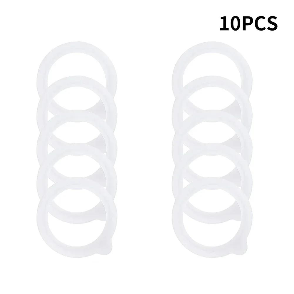 10Pcs Silicone Replacement Gasket Airtight Rubber Seals Rings Leak-Proof Canning Seals For Glass Clip Jars Storage Containers белый