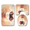 3D Printed Christmas Waterproof Shower Curtain Toilet Four-Piece Combination Set Household Doormat Floor Mat Carpet