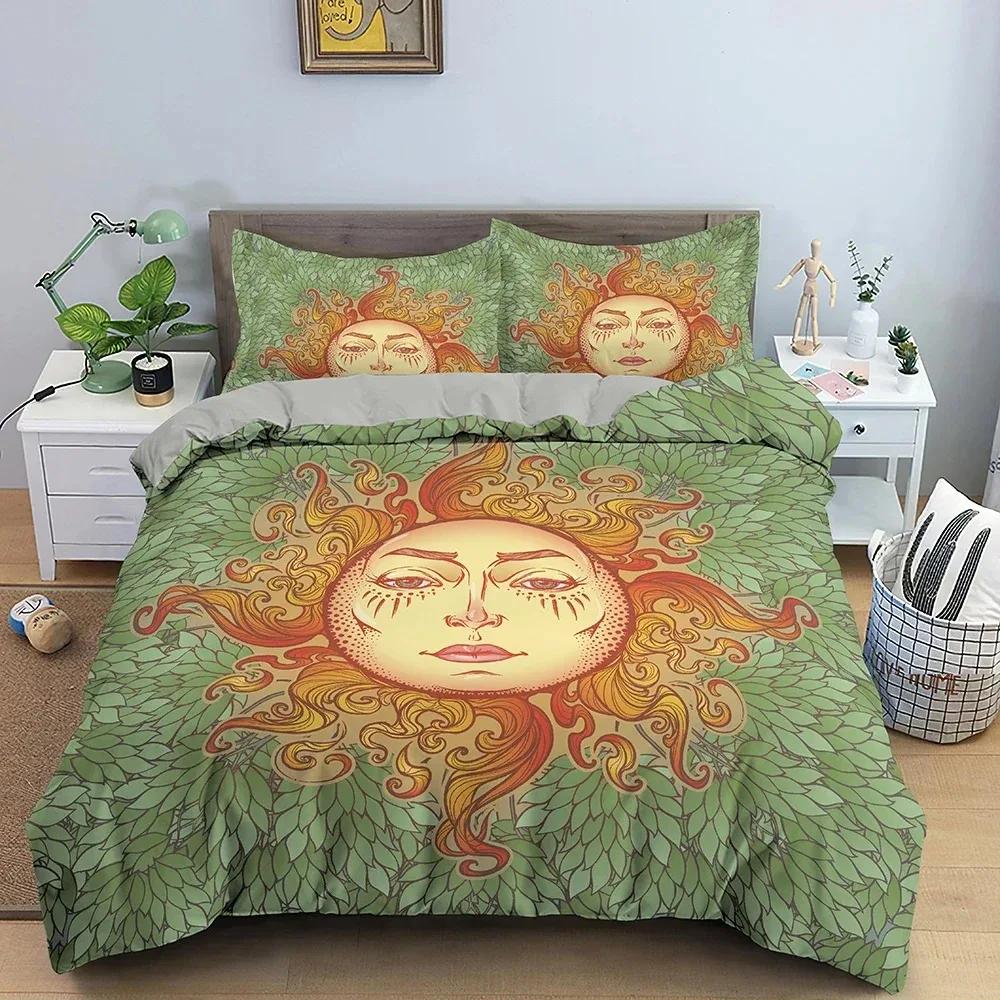 

Sun With Human Face Duvet Cover Bedding Set 3D Printed Fairytale Style Quilt Cover For Bedroom Luxury Cozy Bedclothes 135x200cm
