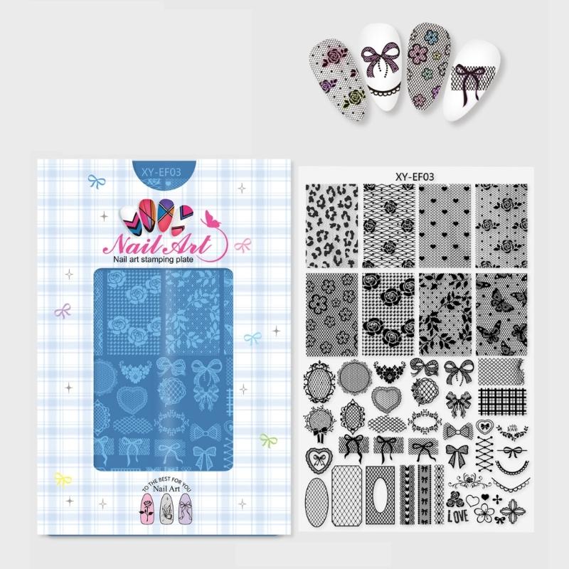 Stainless Steel Nail Art Stamping Plates Flower Line Designs Nail Images Stamp Plates Manicures Templates Nail Art Tool