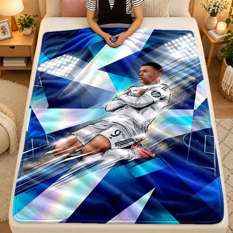 Flannel BlanketKylian Mbappe Warm Soft Throw Blanket for Indoor Sofa Bed Living Room Use