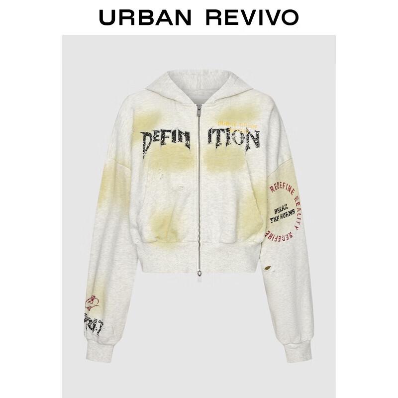 

Женская куртка с капюшоном на молнии в стиле гранж UR Осень 2025 S