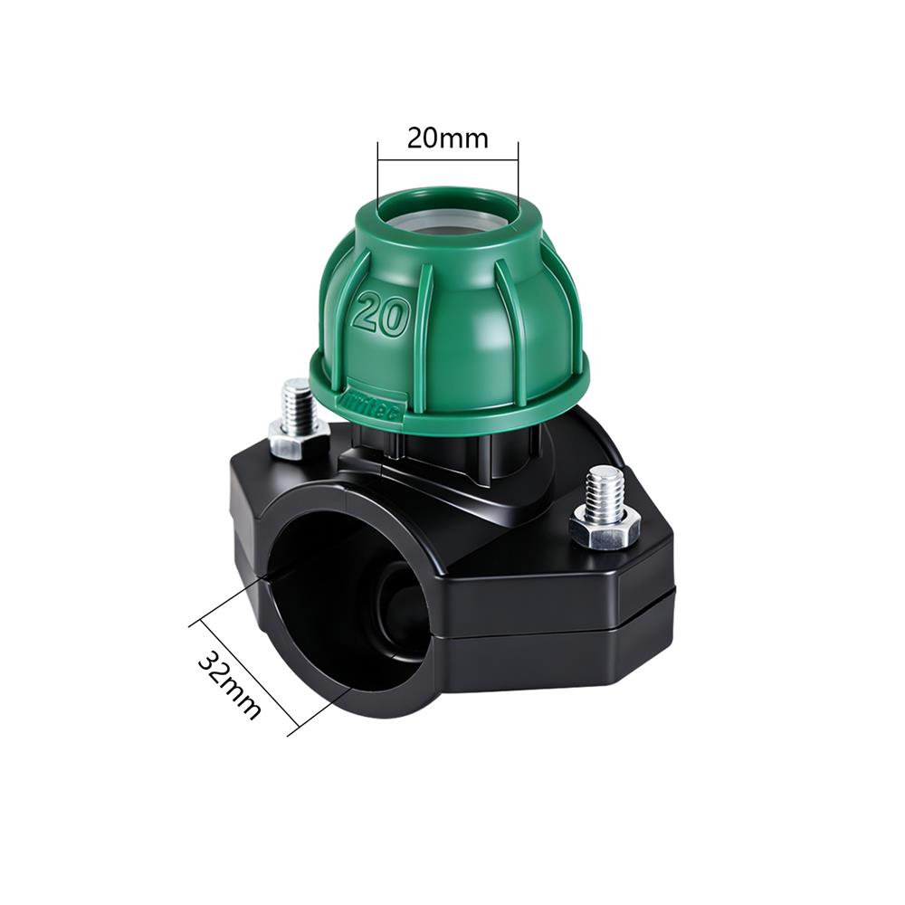 Saddle Clamp PE Water Pipe Connector Agricultural Garden Agriculture Irrigation Water Pipe Splitter Repair Connector Tee Joint
