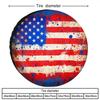 Distressed American Flag Spare Tire Cover Durable Polyester Outdoor Vehicle Accessory
