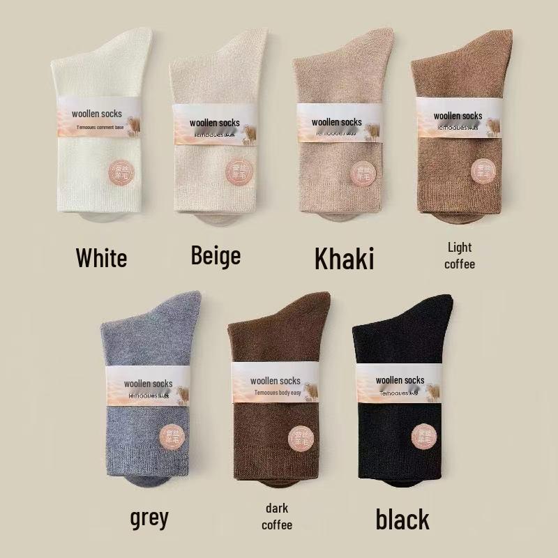 Women s Warm Silk and Wool Socks - Korean and Japanese Style for Autumn and Winter One Size чёрный