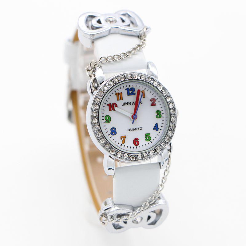 Children s Waterproof Alloy Quartz Watch - Character Recognition & Fashionable Design for Students 110 белый