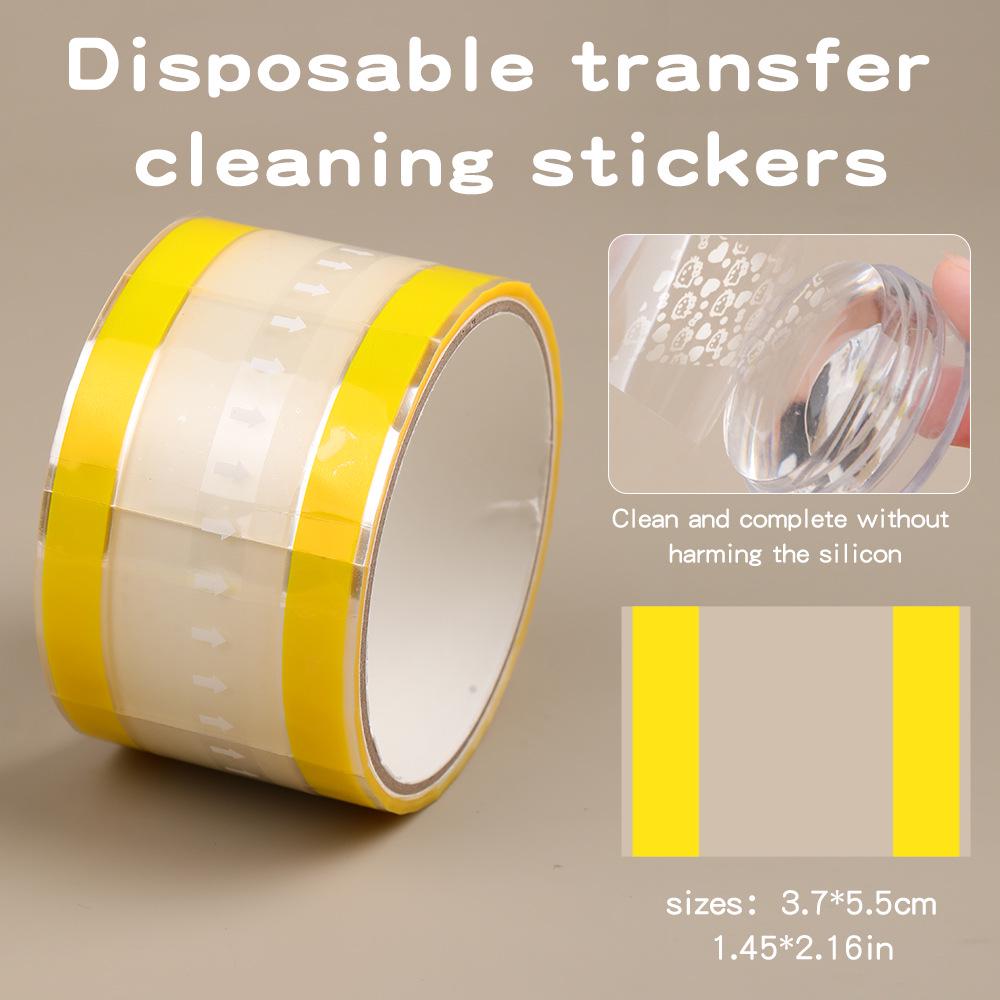 Nail Art Stamper Segmented Cleaning Gel Tape for Strong Transfer & Steel Plate Cleaning