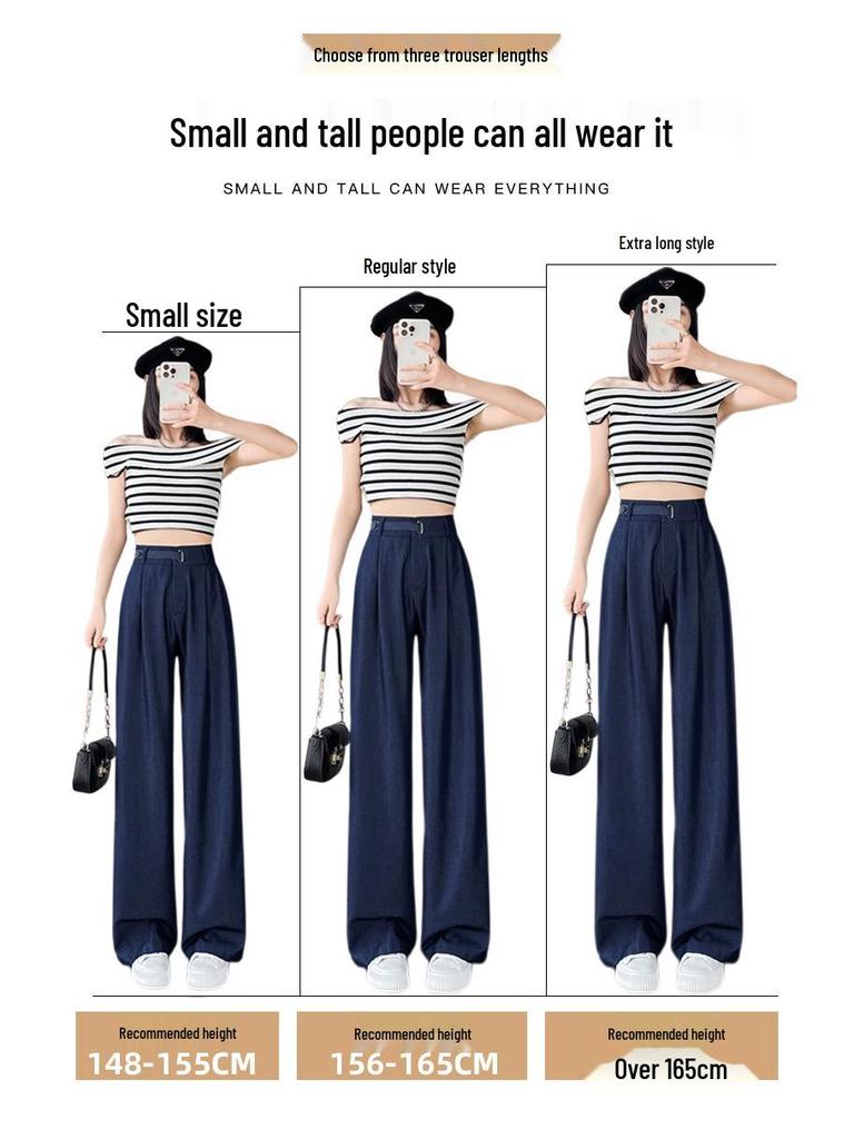 2025 Damen Sommer High-Waist Tencel Eisseide Weitbeinige Hosen