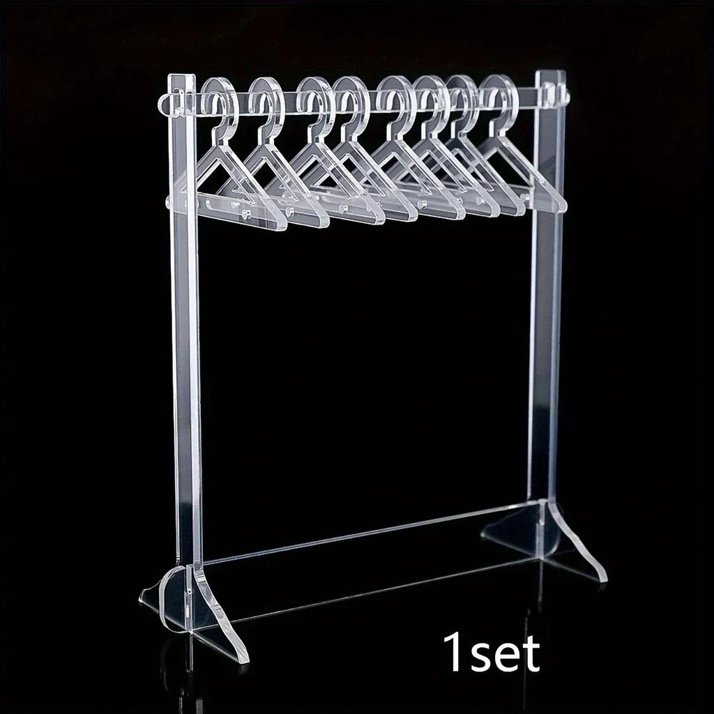 1set/2sets Acrylic Creative Jewelry Racks, Coat Hangers Shape Earring Racks, Cute Gift For Women And Girl, Home Shop Decor