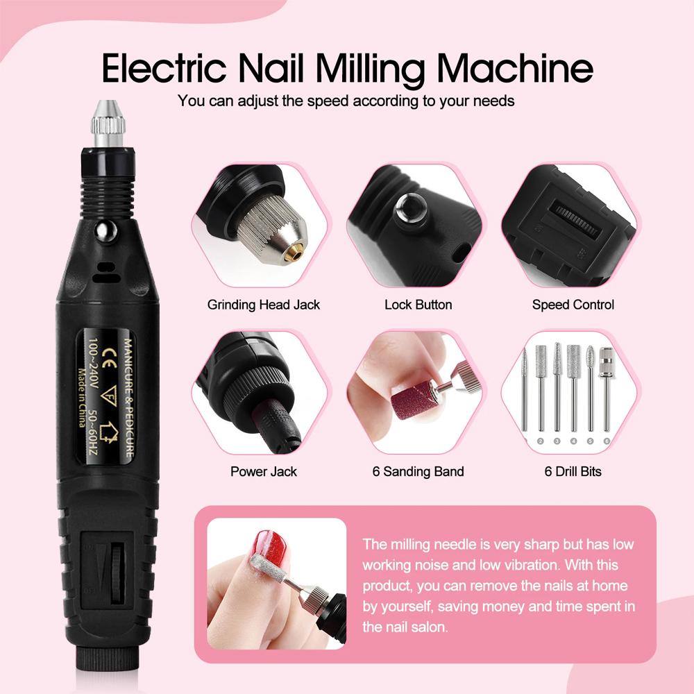 Fashion Electric Nail Sander Professional Nail Art Sanding File Pen Tools Nail Drill Machine Mill For Manicure Driller