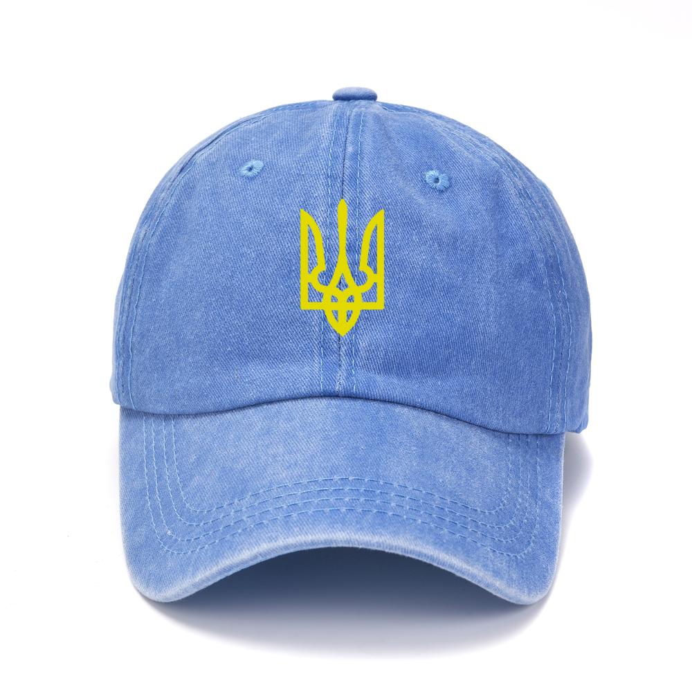New Ukraine Washed Cotton Print Retro Unisex  Emblem Popular Baseball Cap Outdoor Sports Adjustable Sunshade Hat