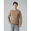 Men's Winter 2025 Cashmere Round Neck Sweater - Thick, Long Sleeve, Business Casual, Solid Color Knit Base Layer