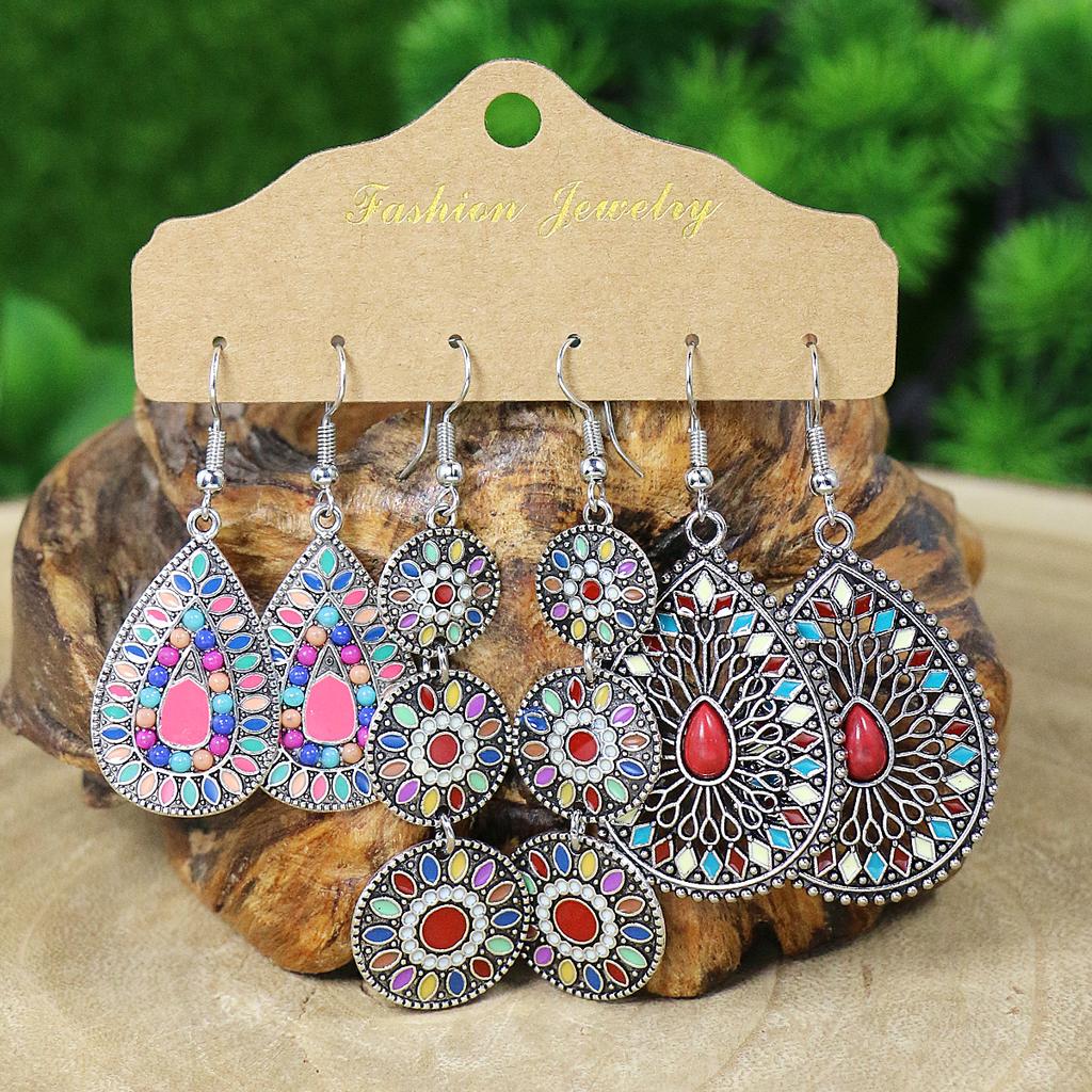 Boho Style Multi-Style Women's Earrings Geometric Shape Dangle Ear Zircon Match Various Party Decor Gifts