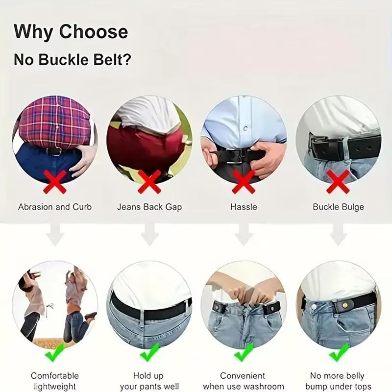 Adjustable Elastic Waist Band Comfortable Easy-To-Wear Buckle-Free Belt For Men Women Suitable For Casual Jeans