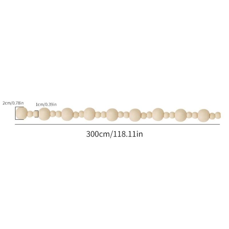Portable Wooden Christmas Bead Strands For Indoor Holiday Decorations Tree Window Wall Hanging Festival Party Supplies