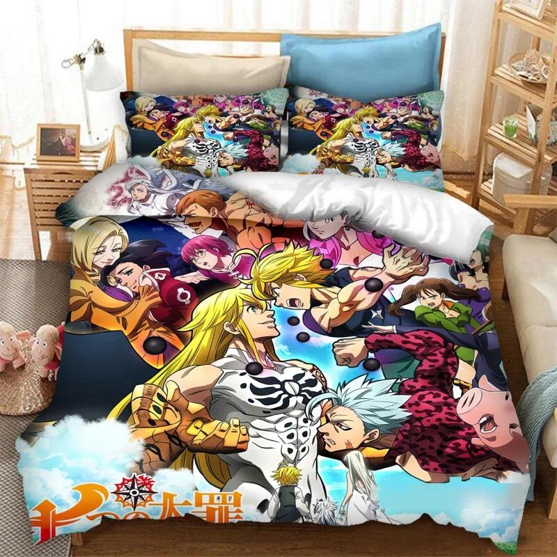 Anime The Seven Deadly Sins Duvet Cover 3D Printed Bedding Set Pillowcase Double Twin Full Queen King Adult Kids Quilt Cover