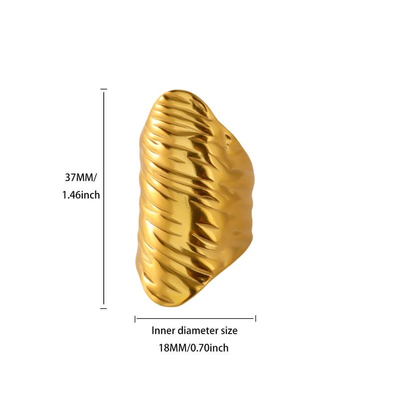 New Hot-selling Geometric Line Stainless Steel Ring Women's Opening Niche Personality Simple Fashion Ring