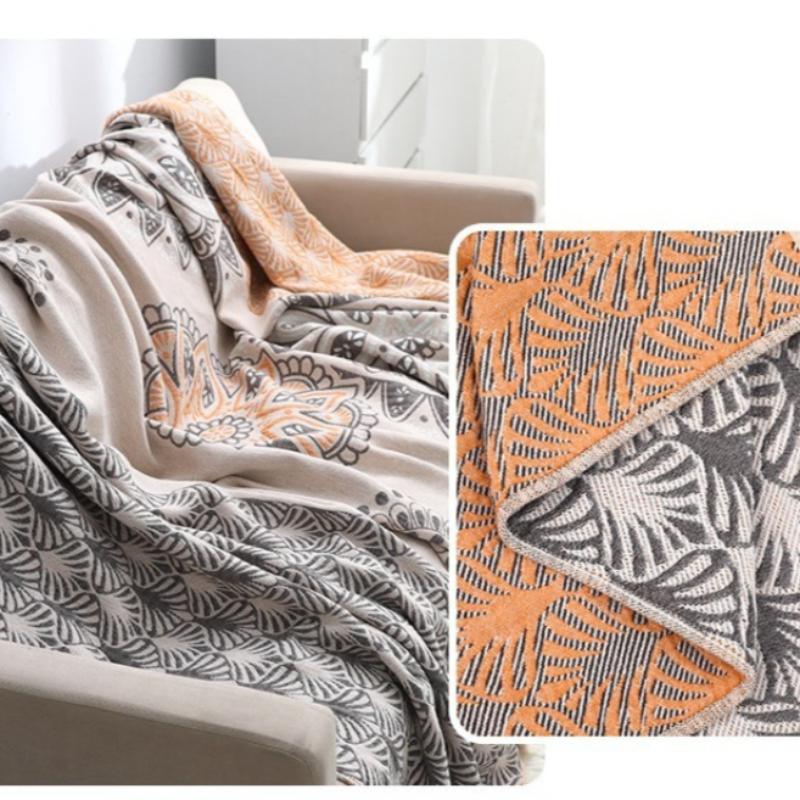 Cotton Gauze Tassel Edge Throw Blanket Towel Quilt Sofa Cover Blanket Single Double Air Conditioning Quilt Enlarged Thickened Cover Blanket