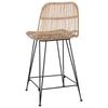 Bar Stool Set of 2 Natural 44 X 54 X 96 Cm Rattan and Steel