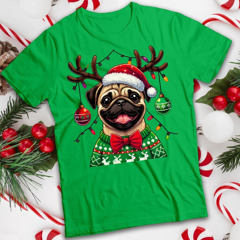 Funny Ugly Unisexs And Unisexs Pug Christmas TShirt Tee Mc