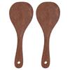 2 Pcs Rice Paddle Natural Wooden Rice Cooker Spatula Kitchen Cooking Spoons for Mixing and Serving RiceRound Mouth