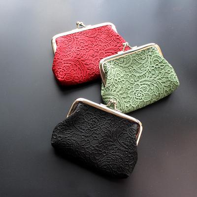 PU-Spitze geprägte kleine Brieftasche 4-Zoll-Clutch-Tasche Mini-Geldbörse Datenkabel-Organizer Tragbare Tasche Mädchen Damen Geldbeutel