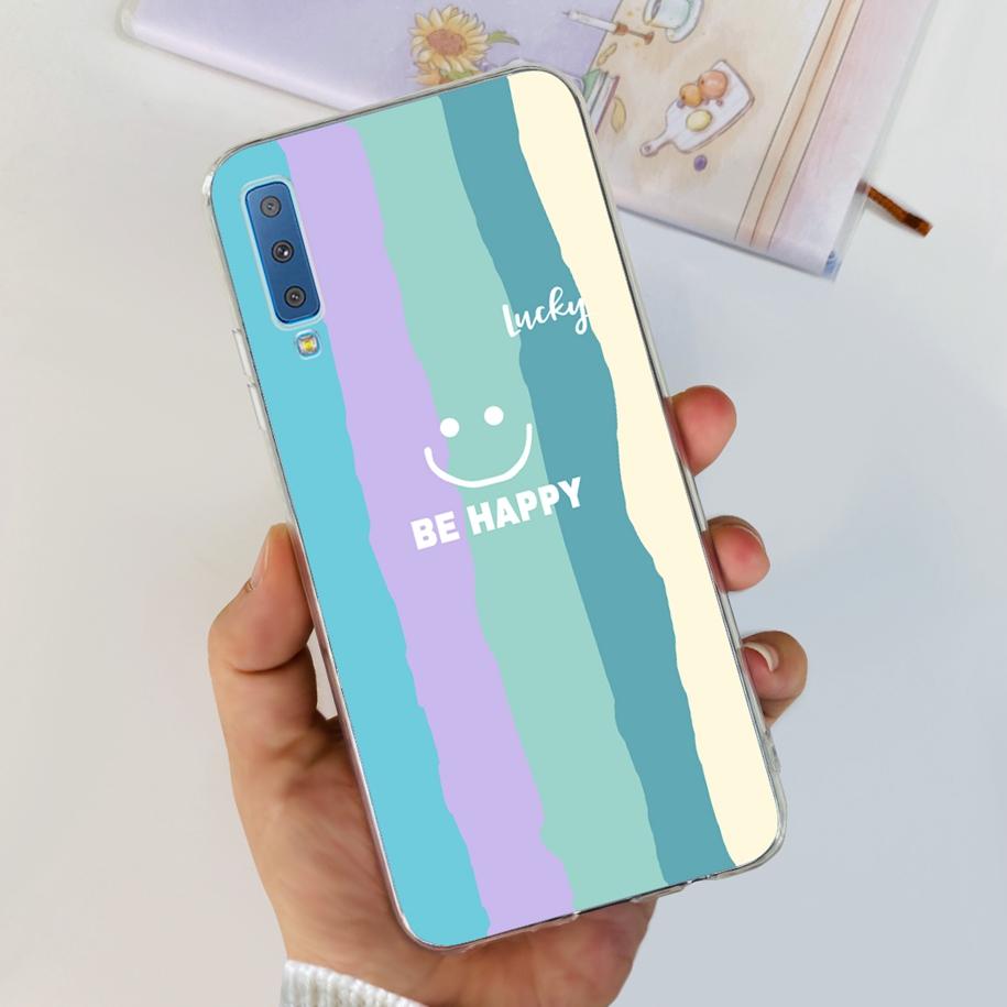 For Cover Samsung Galaxy A7 2018 Case New Fashion Flower Bumper Soft Silicone Phone Case For Samsung A7 2018 A750 SM-A750F Coque