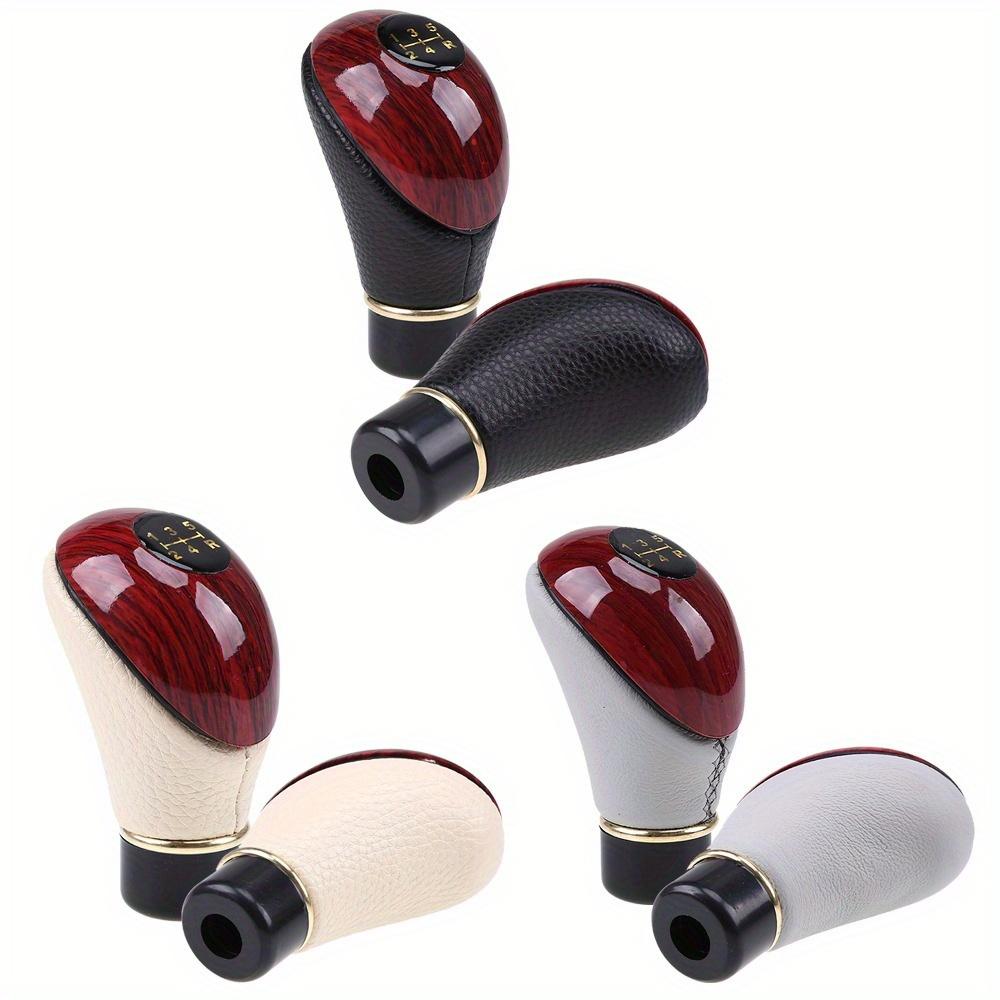 Manual Gear Shift Knob Accessory Wooden PU Universal Car Truck 5-Speed Stick Manual Transmission Lever Gear Selector
