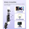 53'' Selfie Stick Tripod with Light Enhanced 4Leg Cell Phone Stand Camera Tripod with Rechargeable Wirel Remote 2 Fill Light Po