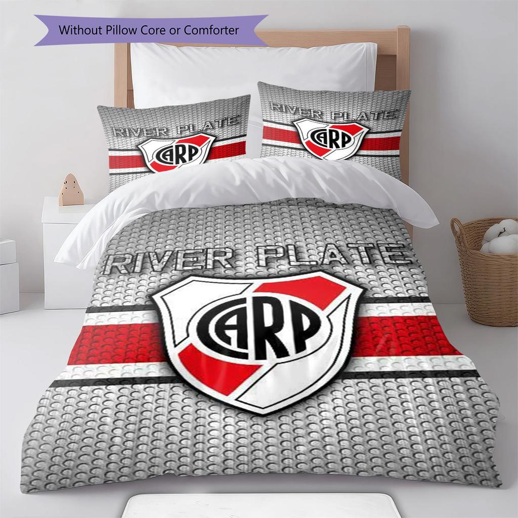 River Plate Pattern Bedding Set Quilt Cover Pillowcase Home Decor Gift (1 * Duvet Cover + 2 * Pillowcase, Without Core)