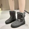Magasszárú női hócsizma télre vastag meleg nagy méret csúszásgátló kopásálló egyszerű kényelmes pamutcsizma