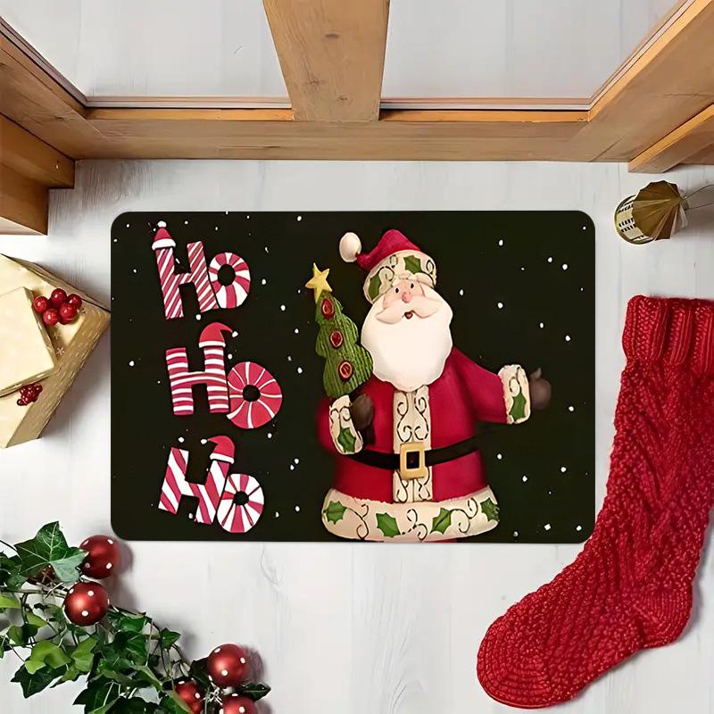 Christmas Reindeer Door Mat - Festive Decor, Water-Absorbent, Durable, Wear-Resistant Floor Mat