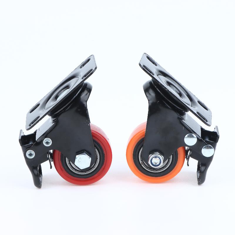 1.5 Inch Swivel Castor Wheels 2/4Pcs Shock Absorbent Rubber Brake for Trolley Indoor Furniture