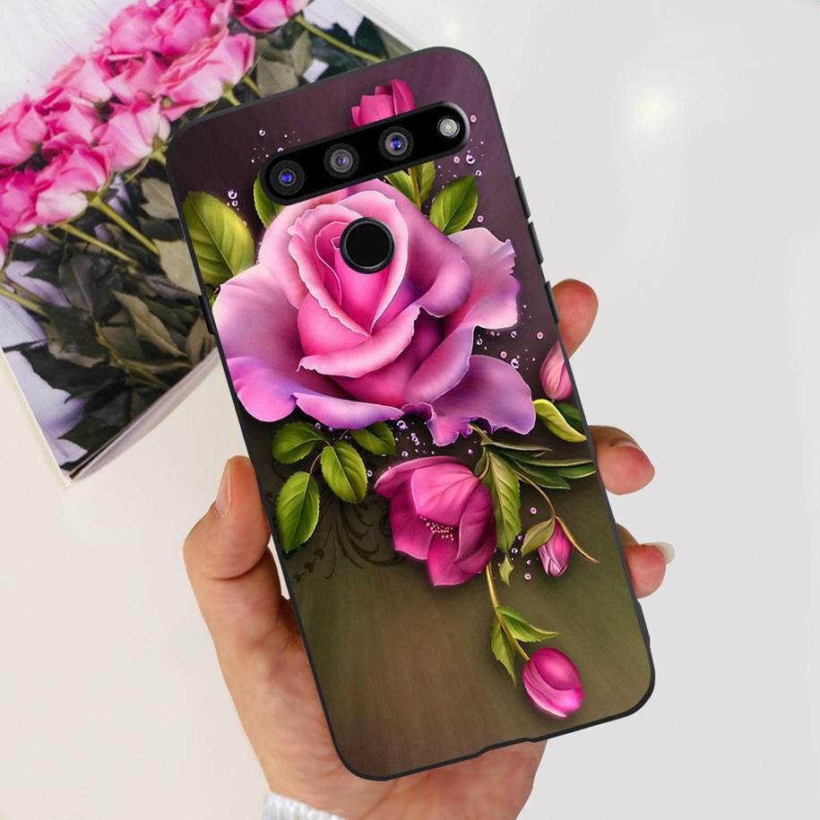 For LG V50 ThinQ 5G Case LM-V500EM Phone Cover Fashion Flower Butterfly Soft Silicone Back Cover For LG V40 V50s Thinq 5G Bumper
