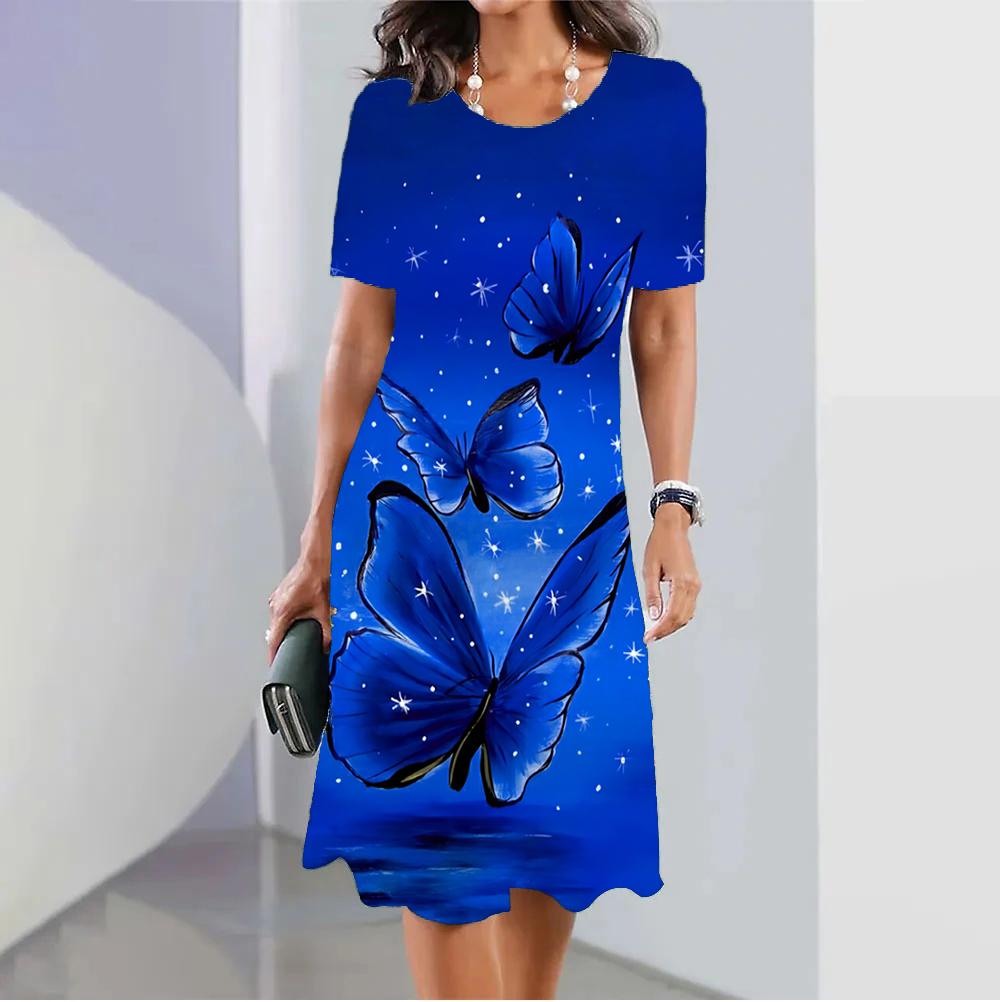 Women's Dresses Floral Print Elegant & Beautiful Midi Dresses Plus Size Female Summer One-piece Dress