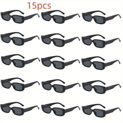 15 buc Ochelari de Modă Unisex cu Ramă Mică Negri pentru Petreceri Recuzită Photo Booth Accesorii Trendy de Absolvire